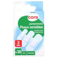 Cora pansements peaux sensibles 3 tailles x30
