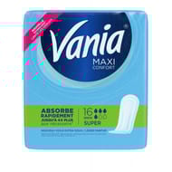 Vania serviettes périodique maxi confort super x16