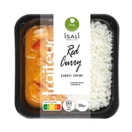 Gambas curry rouge avec riz basmati 350g