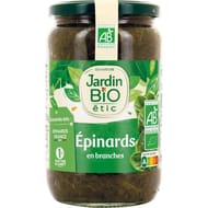 Jardin bio Etic épinards en branches bio bocal verre 630 g