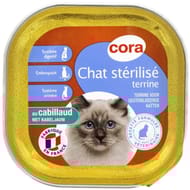 Cora terrine chat stérilisé au cabillaud 100g