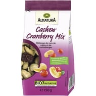 Alnatura mélange de noix de cajou et de canneberges bio  150g