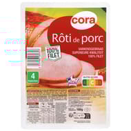Cora rôti de porc nature 4 tranches x 40g soit 160 g