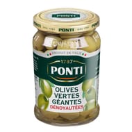 Ponti olives vertes géantes dénoyautés 130g
