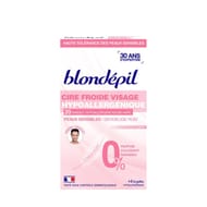 Blondepil cire froide hypo allergenique visage 20bandes 4 lingettes