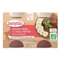 Babybio compote banane fraise menthe sans gluten 6 mois 2x130g
