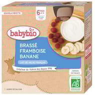 Babybio Gourde Brassé Framboise Banane dès 6 mois 4X85G