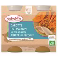 Babybio menu legumes carotte patimarron truite dès 8 mois 2x200g