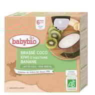 Babybio gourde de lait de coco kiwi banane 4x85g dès 6 mois