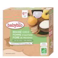 Babybio gourde lait de coco pomme poire 4x85g dès 6 mois