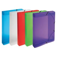 Exacompta boite de classement polypro crytal  dos 40