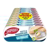 Saupiquet maquereaux naturel 169g - 1/4 x 10 offre spéciale 1760g