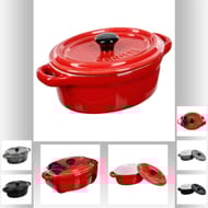 Mini cocotte ovale en faïence