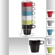 Lot de 6 mugs sur support
