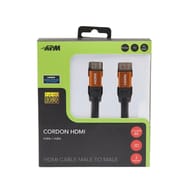 Apm câble hdmi m/m 1.4 noir plug jaune or 3m 590467