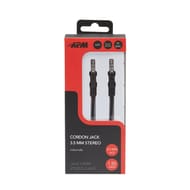 Apm cordon jack 3.5mm stéréo male/male noir 1,5 m 418013