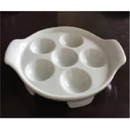 Plat a escargots 6 empreintes 17x14.5x3 cm porcelaine blanche