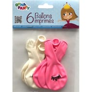 Ballons imprimes princesse licorne x6