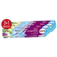 Cora sacs congélation grand modèle super zip 6l x15 sacs (3+1gratuit)