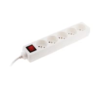 Zenitech bloc 5x16A + interrupteur avec fiche extra plate blanc