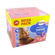 Cora baby couches bébé taille 5 (11 à 25kg) méga pack x88