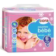 Cora baby couches bébé taille 6 extra large +16kg x38
