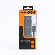 Apm hub usb 3.0 auto-alimenté type-c/4 usb-a m/f noir 570323