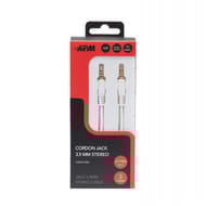 Apm câble jack 3.5mm stéréo mâle/mâle blanc 3m 418018