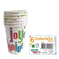 Gobelets joyeux anniversaire 6x25cl