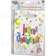 Sacs a bonbons x6 joyeux anniversaire