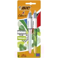 Bic 2 stylos 4 couleurs shine/velours