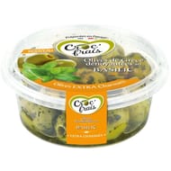 Olives vertes dénoyautées au basilic pourpre premium 150g
