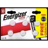 Energizer blister 6 piles CR2032 lithiuim 4+2 gratuites 8g