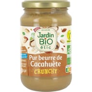 Jardin bio purée de cacahuète crunchy équitable bio 350g