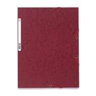 Exacompta chemise à élastqiue 3 rabats carte lustrée rouge cerise