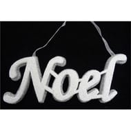 Suspension mot "noël" blanc/ argent