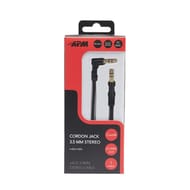Apm cordon jack 3.5mm stéréo mâle coudé/mâle droit noir 1m 418021