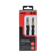Apm cordon jack 6.35mm stéréo mâle/mâle noir 3m 418022