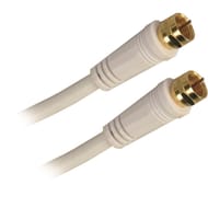 Apm cordon satellite fiche "f" male/male blanc 2m + adaptateur