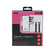 Apm cordon adsl rj11 m/m noir 5m + filtre adsl blanc 570838