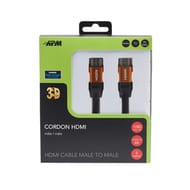 Apm cordon hdmi 4k ethernet m/m noir plug or 5 mètres 590468