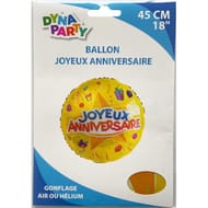 Ballon mylar joyeux anniversaire 45cm