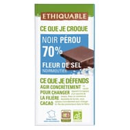 Ethiquable chocolat noir 70% sel de Camargue bio 100g