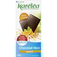 Karelea contrôle des sucres tablette chocolat noir orange sans sucre 100g