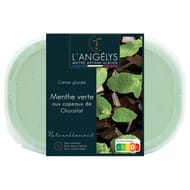 L'angelys bac crème glacée menthe verte aux copeaux de chocolat 750ml 500g