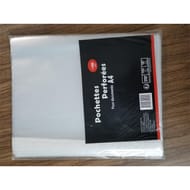 Lot de 100 pochettes perforées a4 protège documents