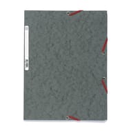Exacompta chemise a elastiques 3 rabats 240x320 carte lustree gris