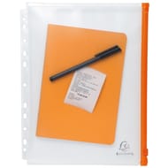 Exacompta pochettes perforées avec zip 210x297 polypro incolore exactive