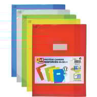 Oxford lot de 4 +1 protège cahier schoollife 24X32 pvc 15/100 rabat transparent assorti