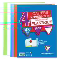 Clairefontaine lot de 4 koverbook 240x320 48p 5x5 trsl ass